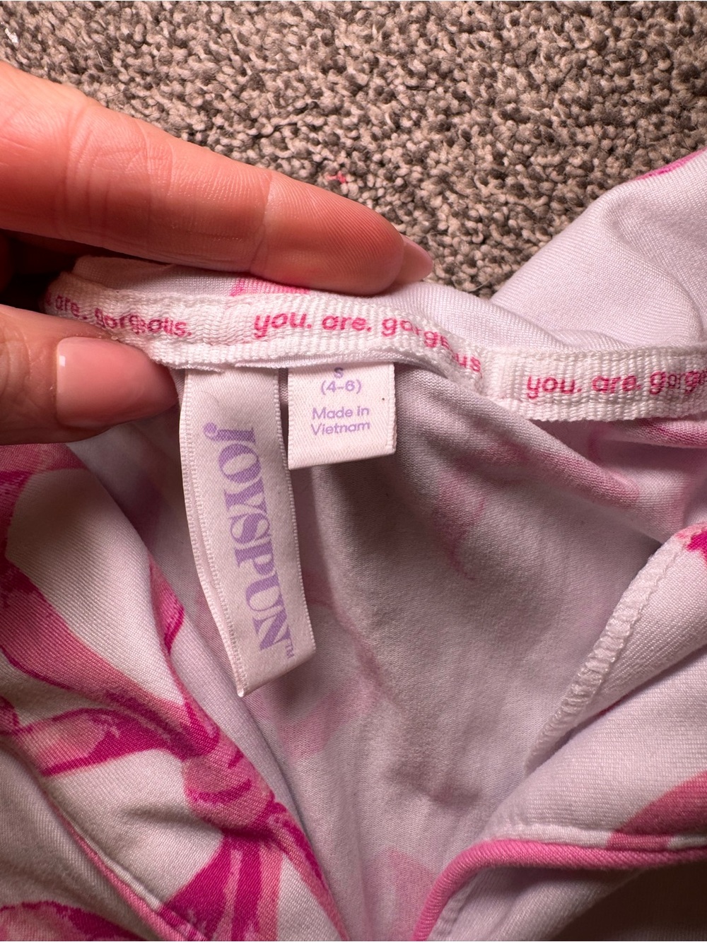 Women's Pink Ribbon-Print Short Pajama Set - Picture 8 of 8